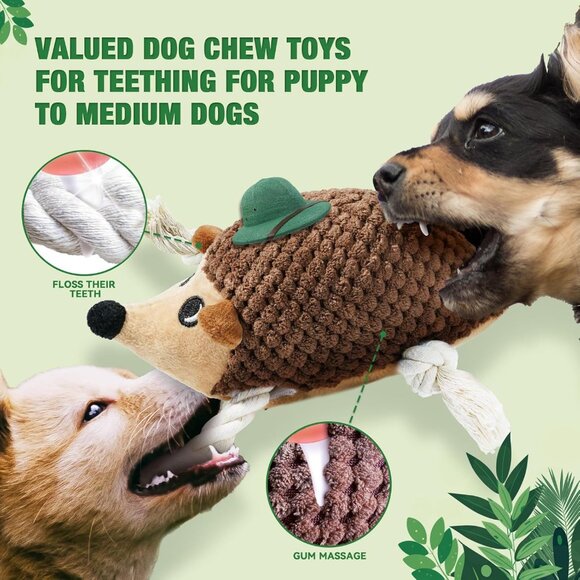 5 Pack Stuffed Animal with Tug of War Ropes Value Bundle Puppy Chew Toys - Picture 2 of 9